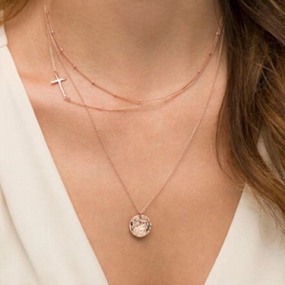 GOLD LAYERED CROSS NECKLACE